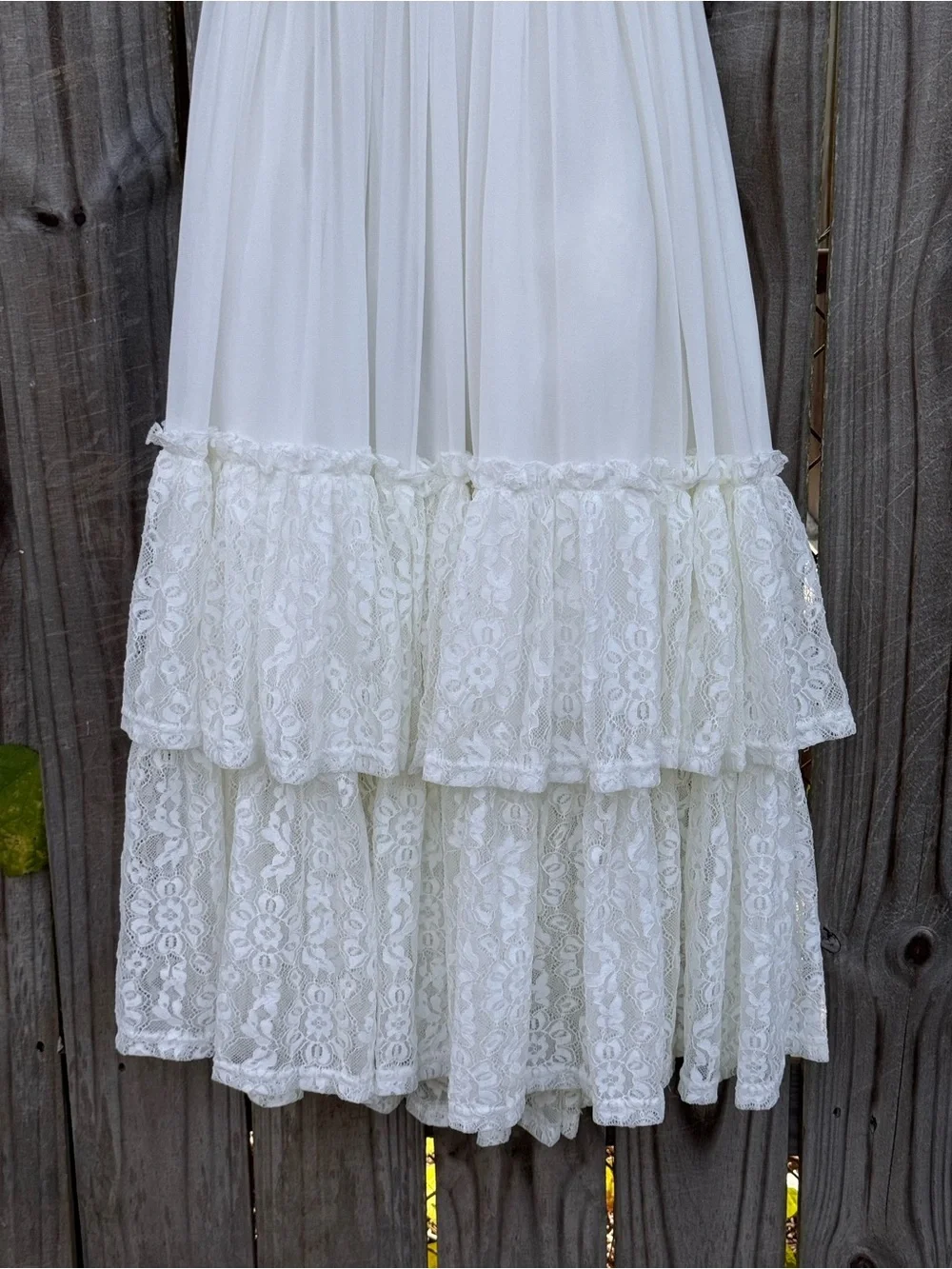 Boho fairycore flower girl vintage lace maxi dress with fringe 14